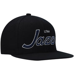 Utah Jazz Hardwood Classics Script 2.0 Snapback Hat Black | Mitchell & Ness online