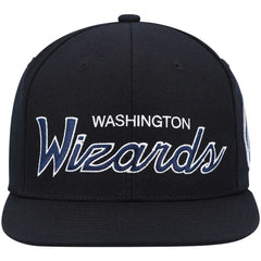 Washington Wizards Hardwood Classics Script 2.0 Snapback Hat Black | Mitchell & Ness online