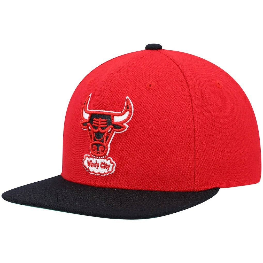 Chicago Bulls Hardwood Classics Team Two-Tone 2.0 Snapback Hat Red/Black | Mitchell & Ness for sale