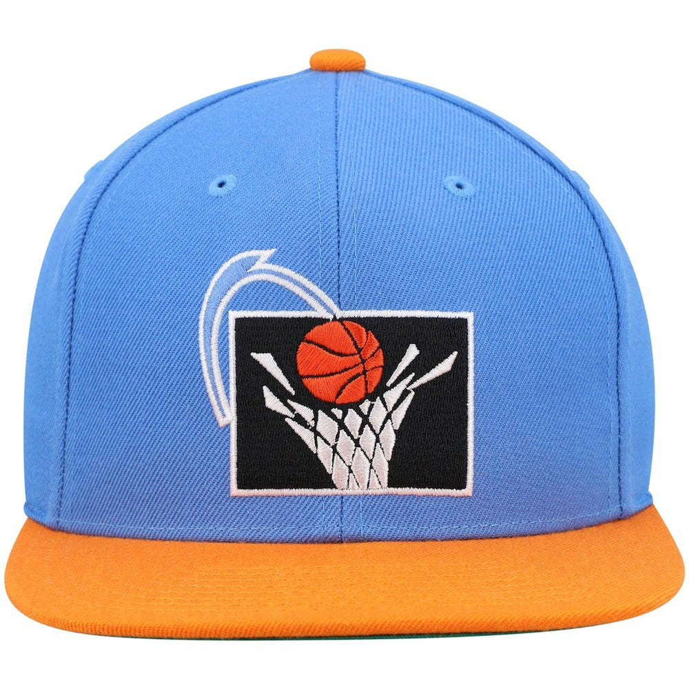 Cleveland Cavaliers Hardwood Classics Team Two-Tone 2.0 Snapback Hat for sale Blue/Orange | Mitchell & Ness
