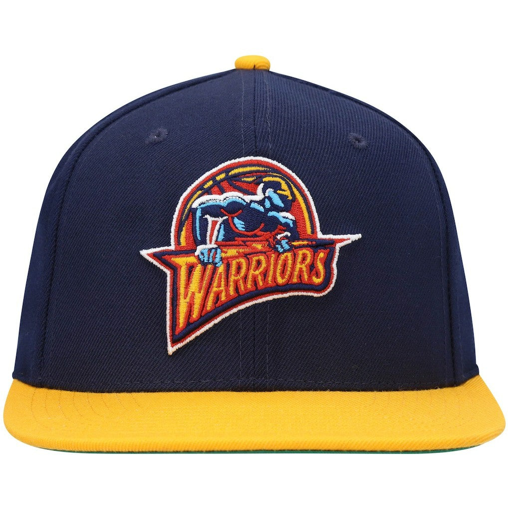Golden State Warriors Hardwood Classics Team Two-Tone 2.0 Snapback Hat for sale Navy/Gold | Mitchell & Ness