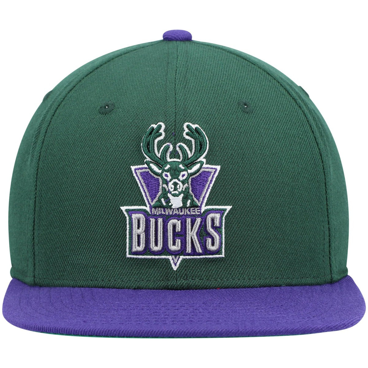 Milwaukee Bucks Hardwood Classics Team Two-Tone 2.0 Snapback Hat Green/Purple | Mitchell & Ness Lifestyle