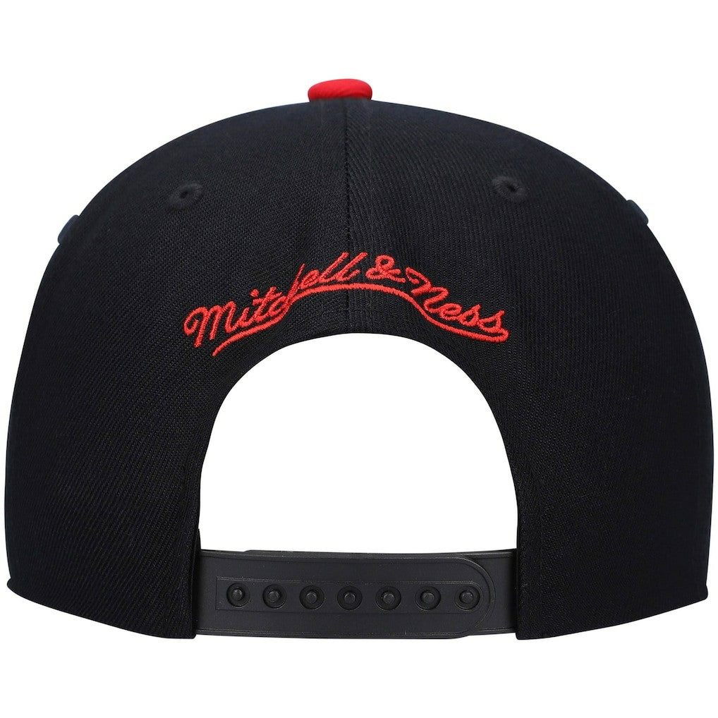 Philadelphia 76ers Hardwood Classics Team Two-Tone 2.0 Snapback Hat Black/Red | Mitchell & Ness for sale