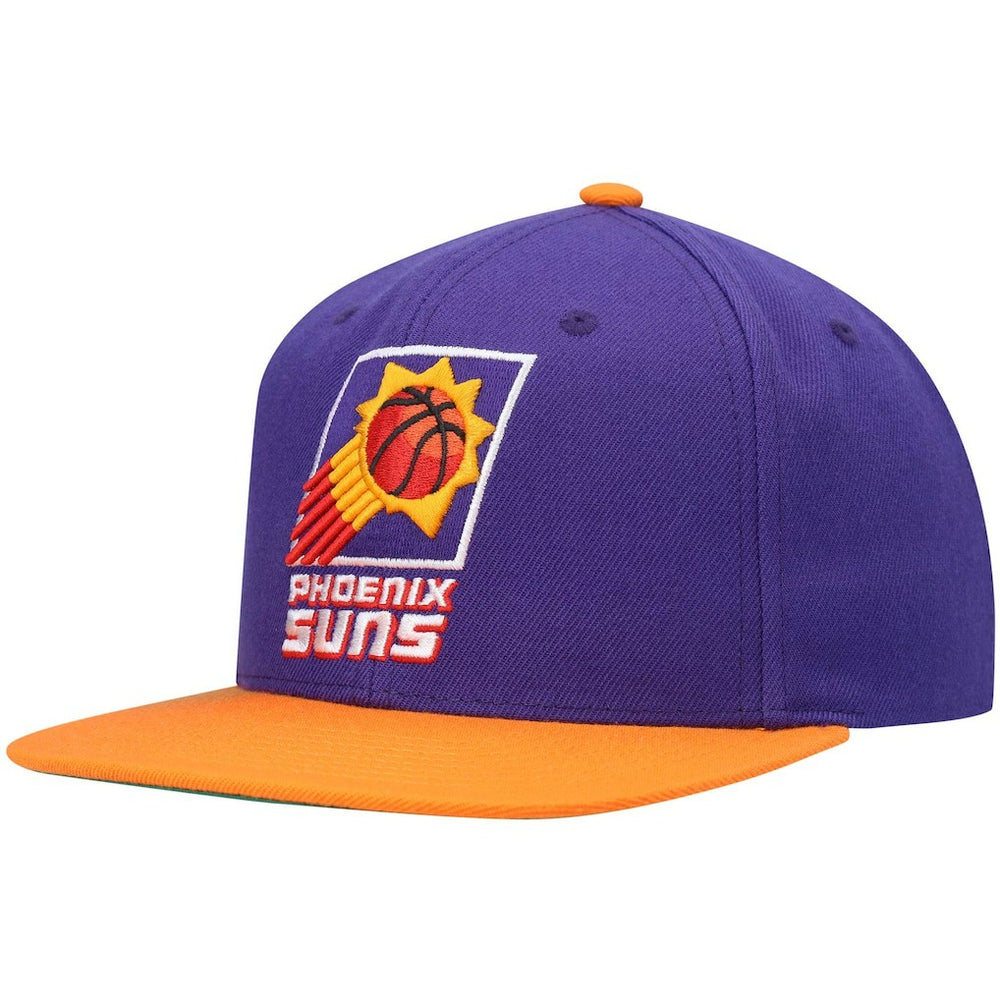 Phoenix Suns Hardwood Classics Team Two-Tone 2.0 Snapback Hat for sale Purple/Orange | Mitchell & Ness US