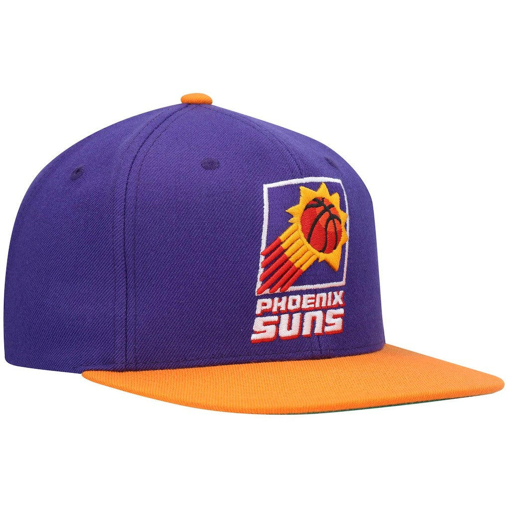 Phoenix Suns Hardwood Classics Team Two-Tone 2.0 Snapback Hat for sale Purple/Orange | Mitchell & Ness US