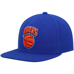 New York Knicks Hardwood Classics Team Ground 2.0 Snapback Hat Blue | Mitchell & Ness discount