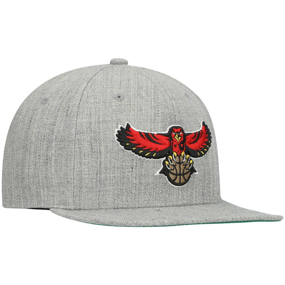 Atlanta Hawks Hardwood Classics Team 2.0 Snapback Hat Heathered Gray | Mitchell & Ness Lifestyle