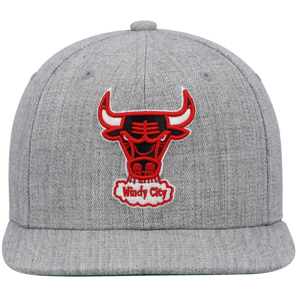Chicago Bulls Hardwood Classics Team 2.0 Snapback Hat Heathered Gray | Mitchell & Ness Lifestyle