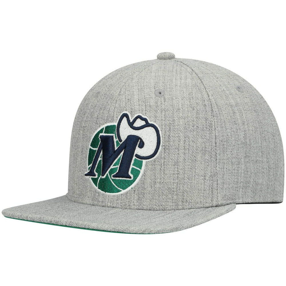 Dallas Mavericks Hardwood Classics Team 2.0 Snapback Hat for sale Heathered Gray | Mitchell & Ness Lifestyle