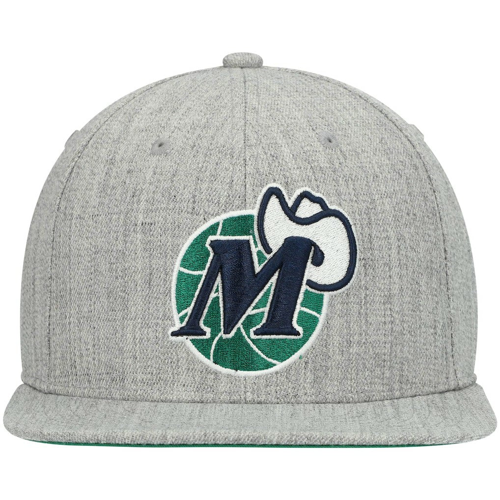 Dallas Mavericks Hardwood Classics Team 2.0 Snapback Hat for sale Heathered Gray | Mitchell & Ness Lifestyle