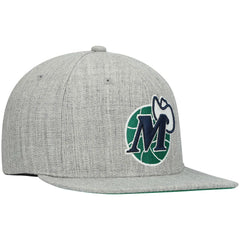 Dallas Mavericks Hardwood Classics Team 2.0 Snapback Hat for sale Heathered Gray | Mitchell & Ness Lifestyle