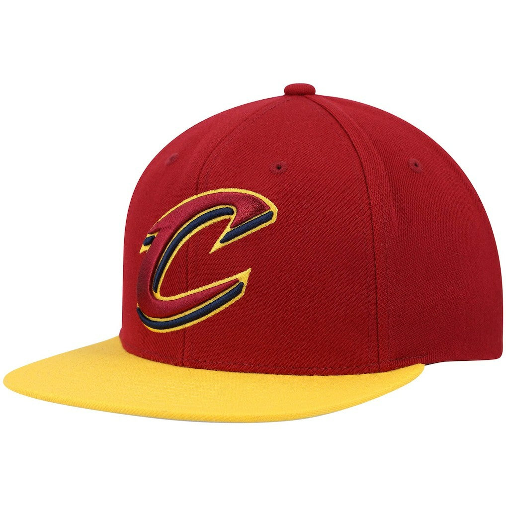 Cleveland Cavaliers Team Two-Tone 2.0 Snapback Hat for sale Wine/Gold | Mitchell & Ness outlet