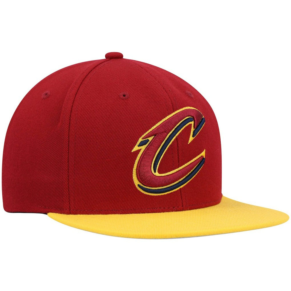 Cleveland Cavaliers Team Two-Tone 2.0 Snapback Hat for sale Wine/Gold | Mitchell & Ness outlet