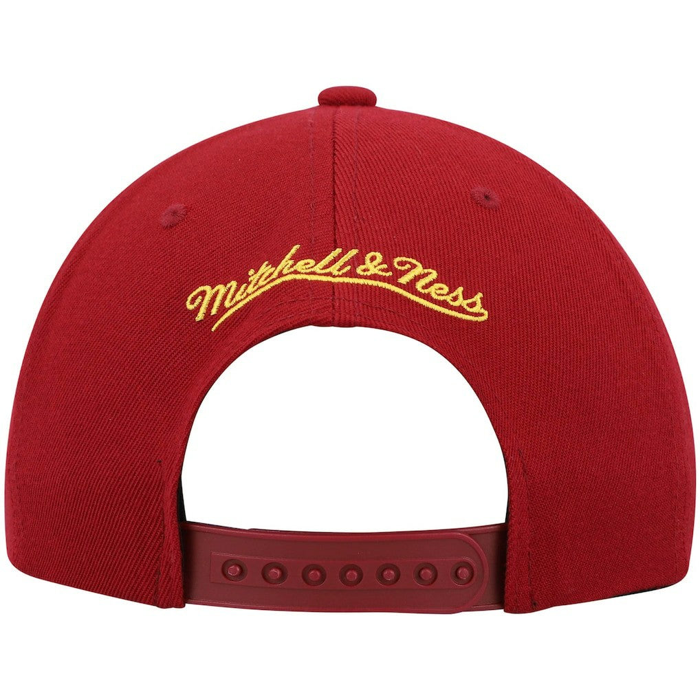 Cleveland Cavaliers Team Two-Tone 2.0 Snapback Hat for sale Wine/Gold | Mitchell & Ness outlet