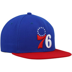 Philadelphia 76ers Team Two-Tone 2.0 Snapback Hat Royal/Red | Mitchell & Ness for sale