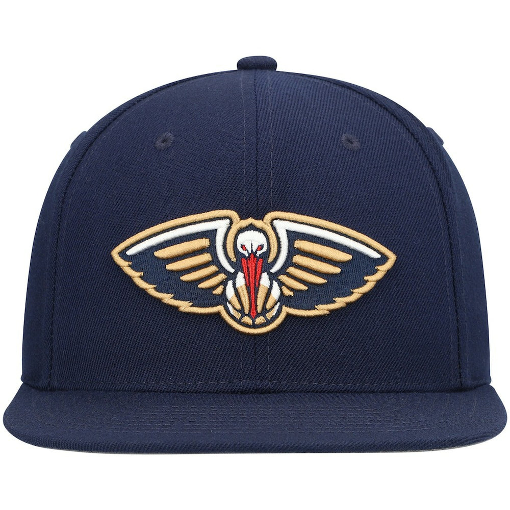 New Orleans Pelicans Ground 2.0 Snapback Hat Navy | Mitchell & Ness US