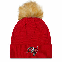 Tampa Bay Buccaneers New Era Women's Snowy Cuffed Knit Hat with Pom Red