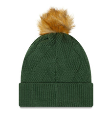 Green Bay Packers New Era Women's Snowy Cuffed Knit Hat with Pom Green