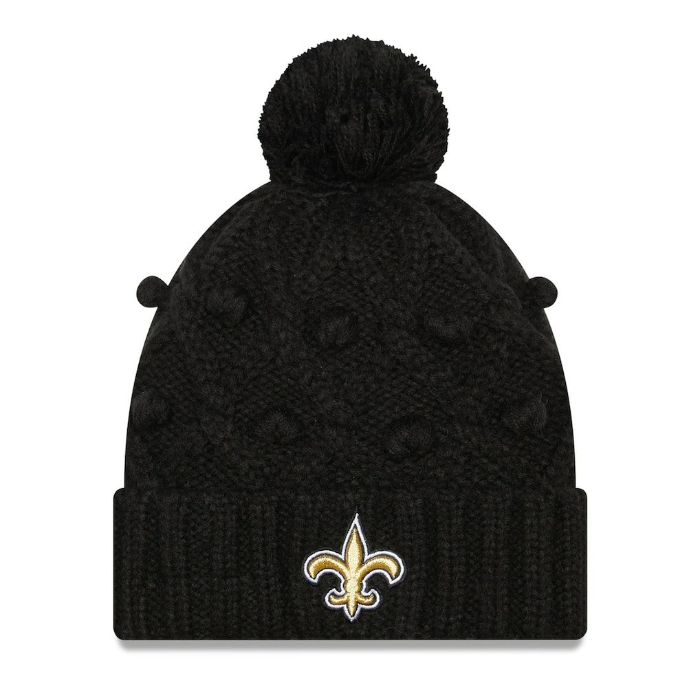 New Orleans Saints New Era Women's Toasty Cuffed Knit Hat with Pom Black