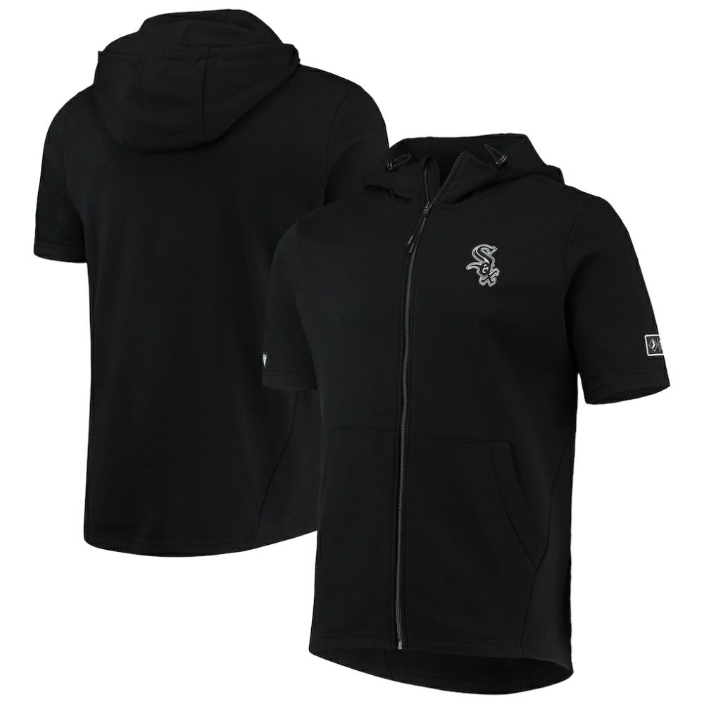 Chicago White Sox Levelwear Recruit Short Sleeve Full-Zip Hoodie Jacket - Black - MLB Online