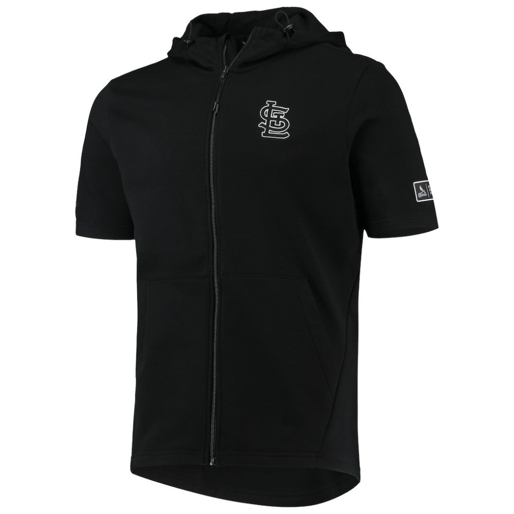 St. Louis Cardinals Levelwear Recruit Short Sleeve Full-Zip Hoodie Jacket - Black - MLB Discount