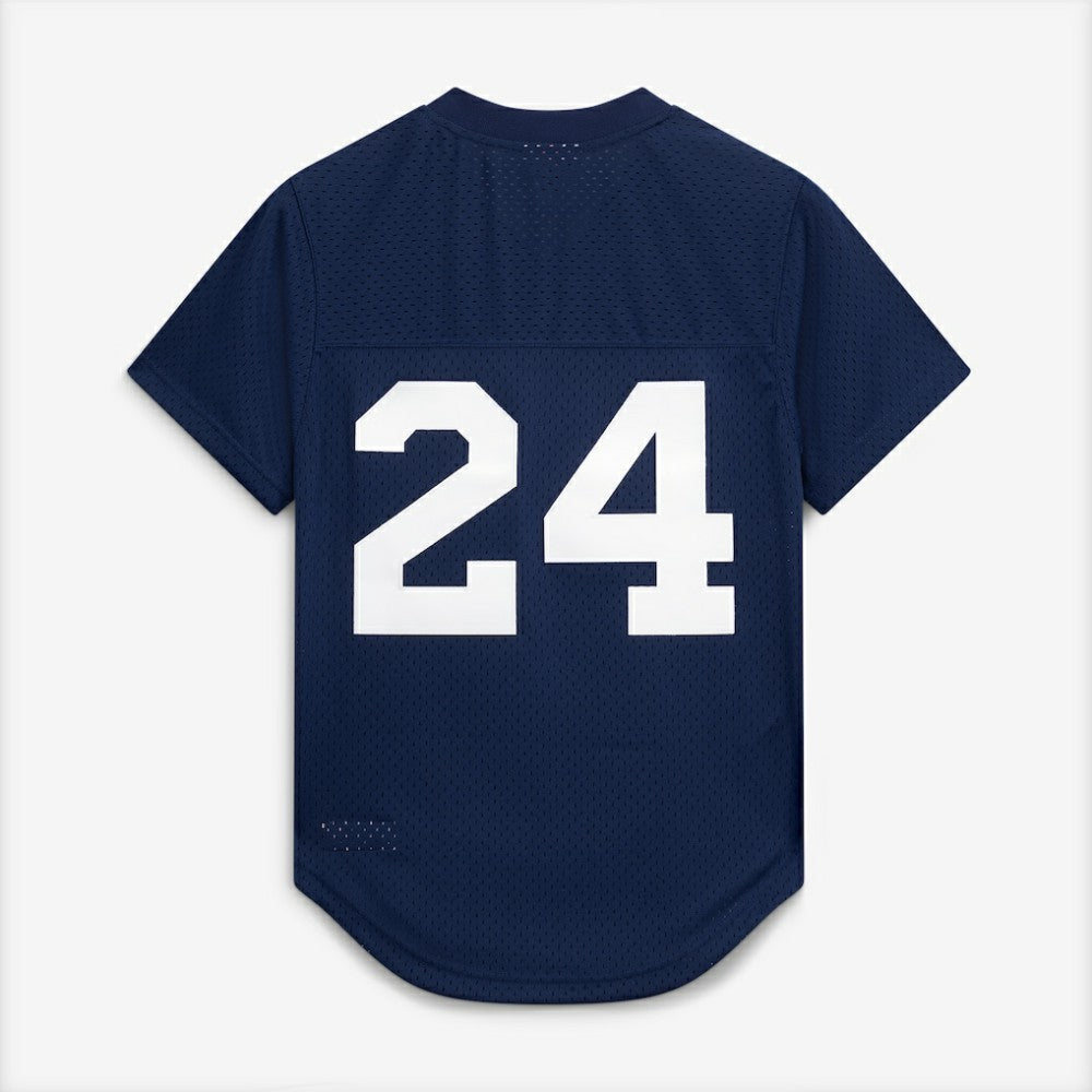 Rickey Henderson New York Yankees Mitchell & Ness Cooperstown Collection Mesh Batting Practice Button-Up Jersey - Navy - Mitchell & Ness Sale