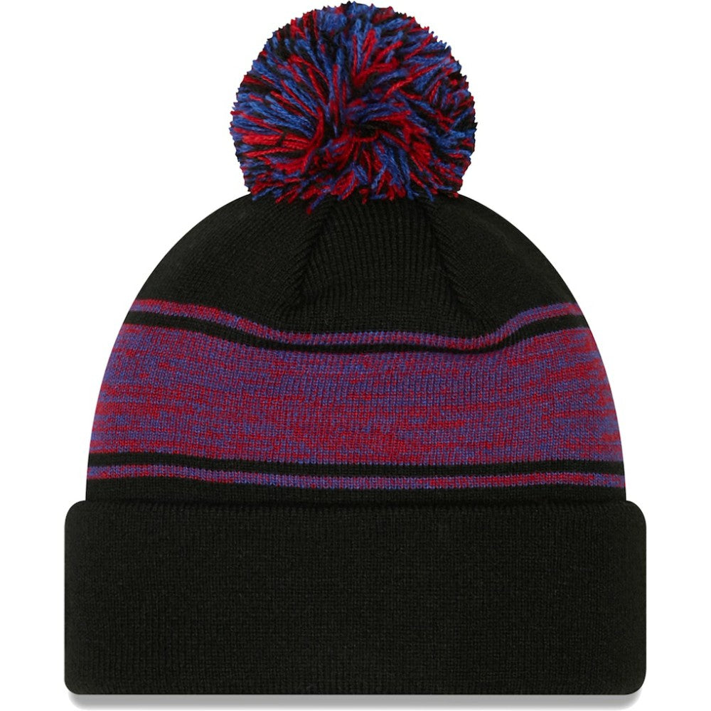 Chicago Cubs New Era Chilled Cuffed Knit Hat with Pom - Black - New Era Lifestyle
