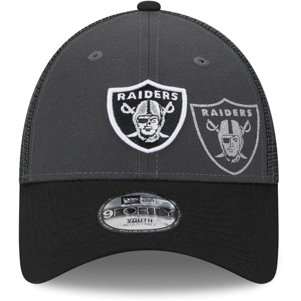 Las Vegas Raiders New Era Youth Reflect 9FORTY Adjustable Hat Graphite