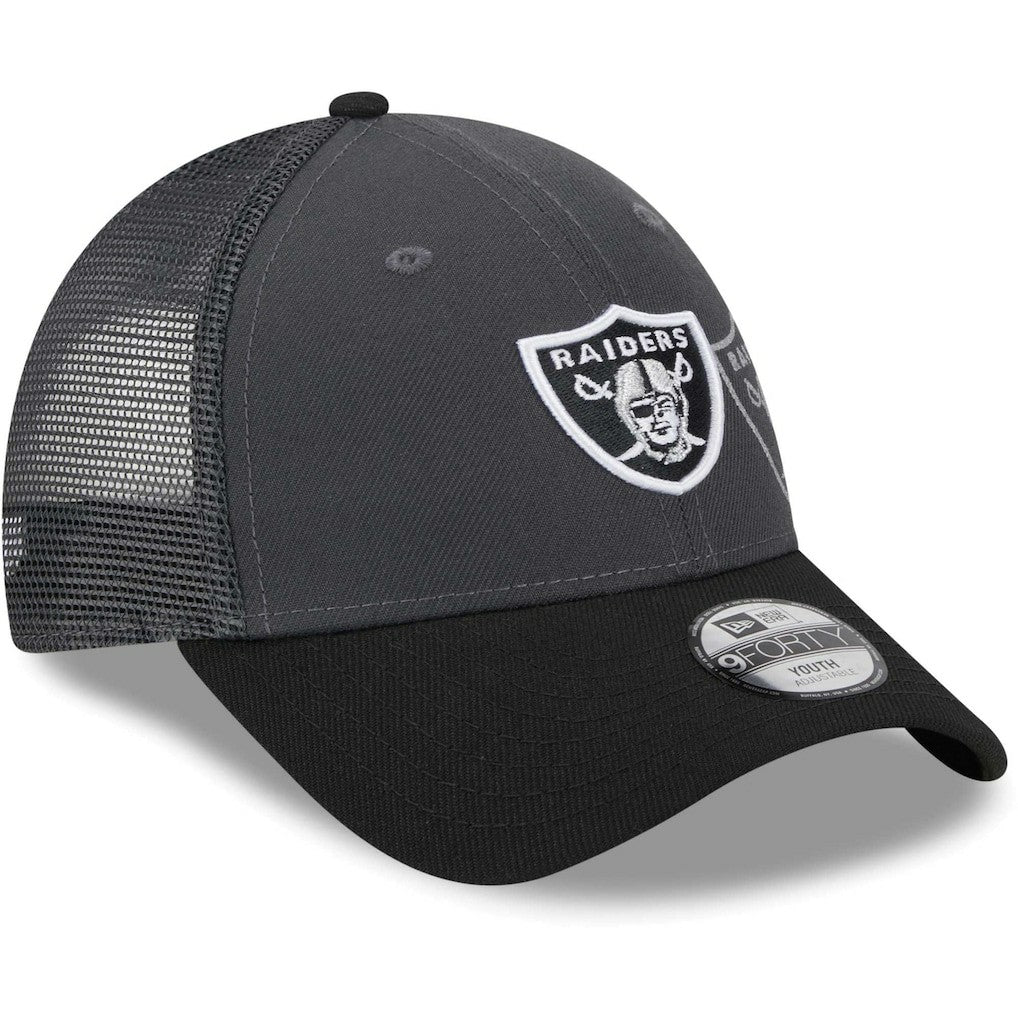 Las Vegas Raiders New Era Youth Reflect 9FORTY Adjustable Hat Graphite