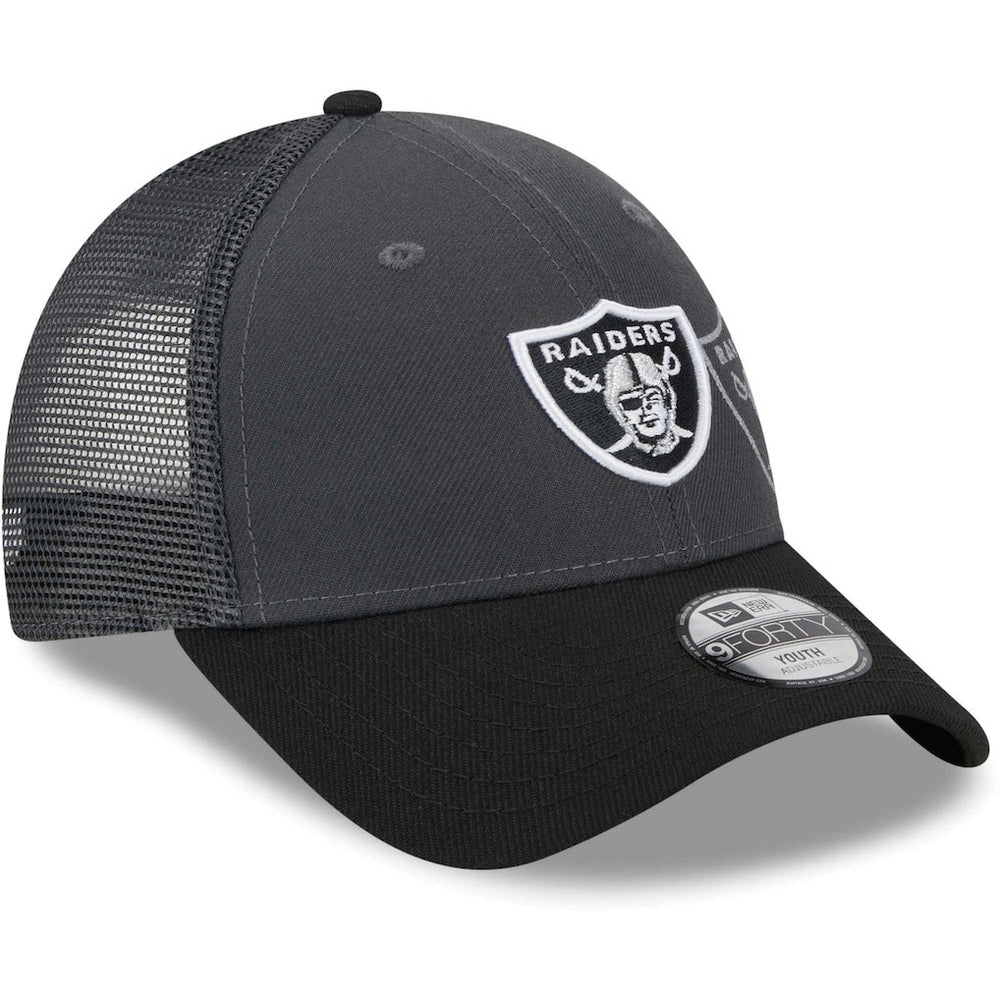 Las Vegas Raiders New Era Youth Reflect 9FORTY Adjustable Hat Graphite