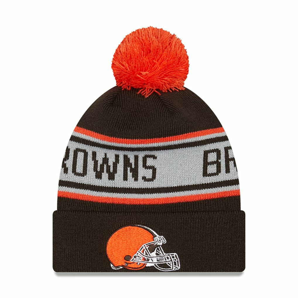 Cleveland Browns New Era Preschool Repeat Cuffed Knit Hat with Pom Brown
