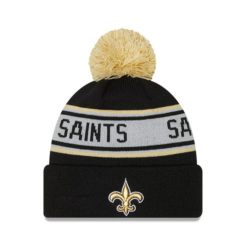 New Orleans Saints New Era Preschool Repeat Cuffed Knit Hat with Pom Black
