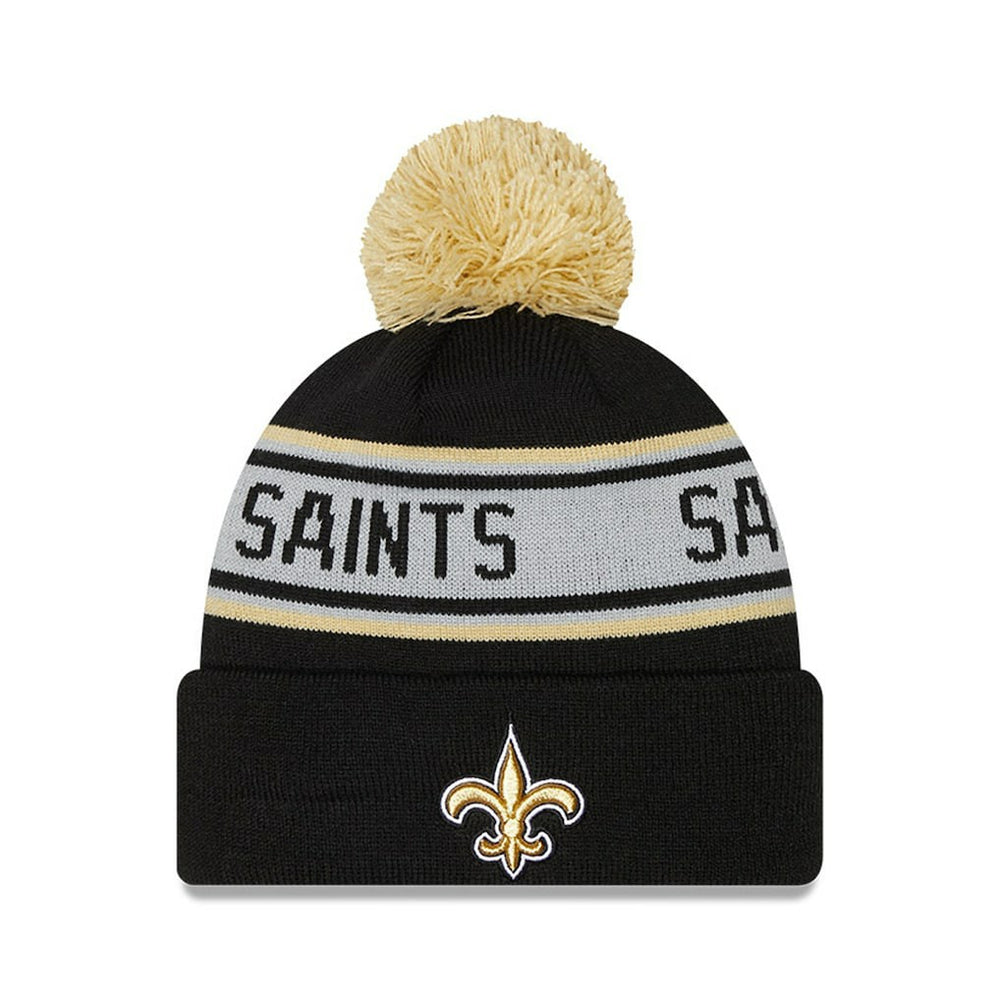 New Orleans Saints New Era Preschool Repeat Cuffed Knit Hat with Pom Black