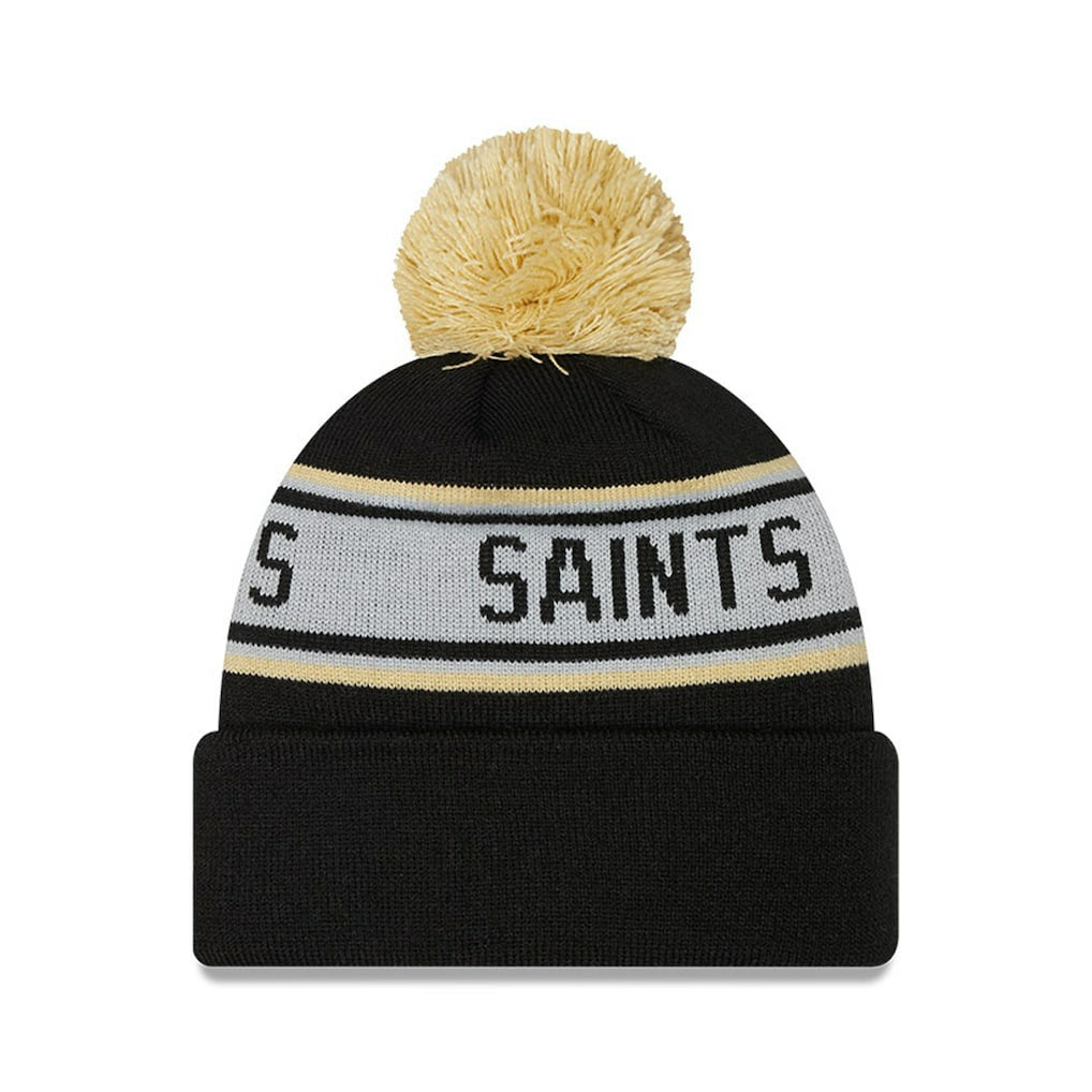 New Orleans Saints New Era Preschool Repeat Cuffed Knit Hat with Pom Black