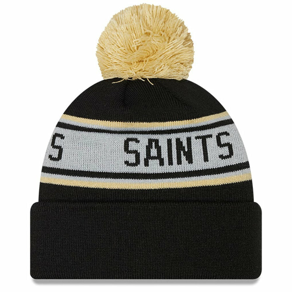 New Orleans Saints New Era Youth Repeat Cuffed Knit Hat with Pom Black