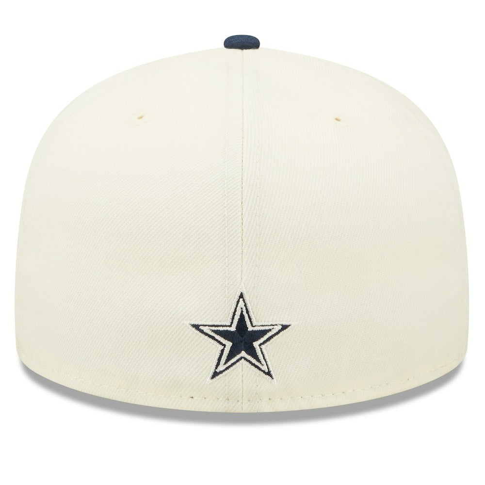 Dallas Cowboys New Era 2022 Sideline 59FIFTY Fitted Hat Cream/Navy