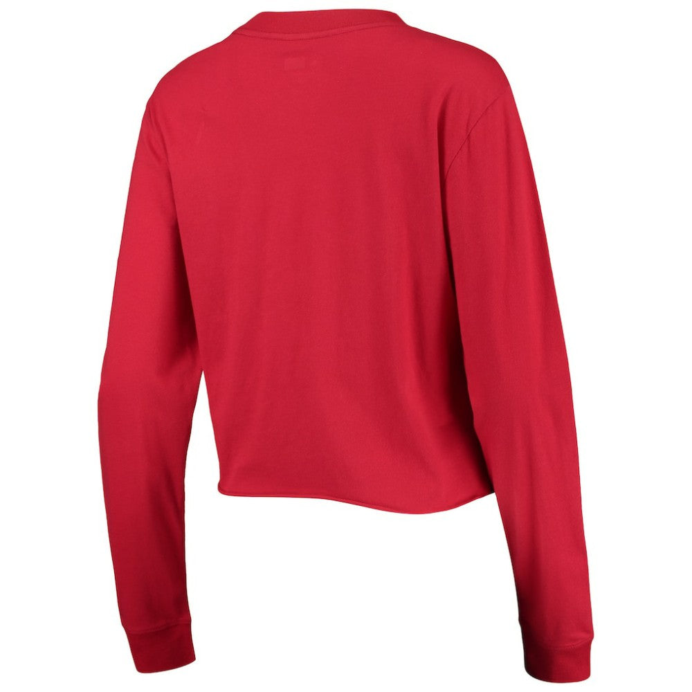 St. Louis Cardinals New Era Women's Baby Jersey Cropped Long Sleeve T-Shirt - Red - New Era on Sale