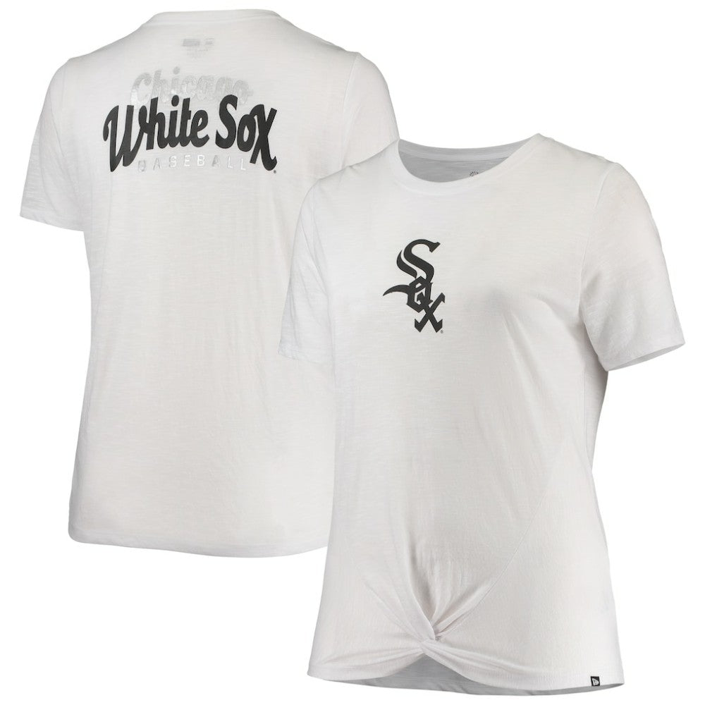 Chicago White Sox New Era Women's Plus Size 2-Hit Front Knot T-Shirt - White - New Era Online