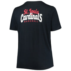 St. Louis Cardinals New Era Women's Plus Size 2-Hit Front Knot T-Shirt - Navy - New Era Sale