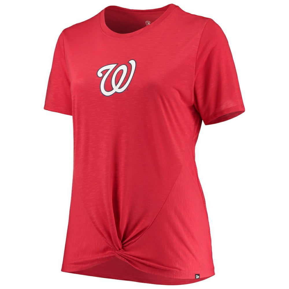 Washington Nationals New Era Women's Plus Size 2-Hit Front Knot T-Shirt - Red - New Era Online