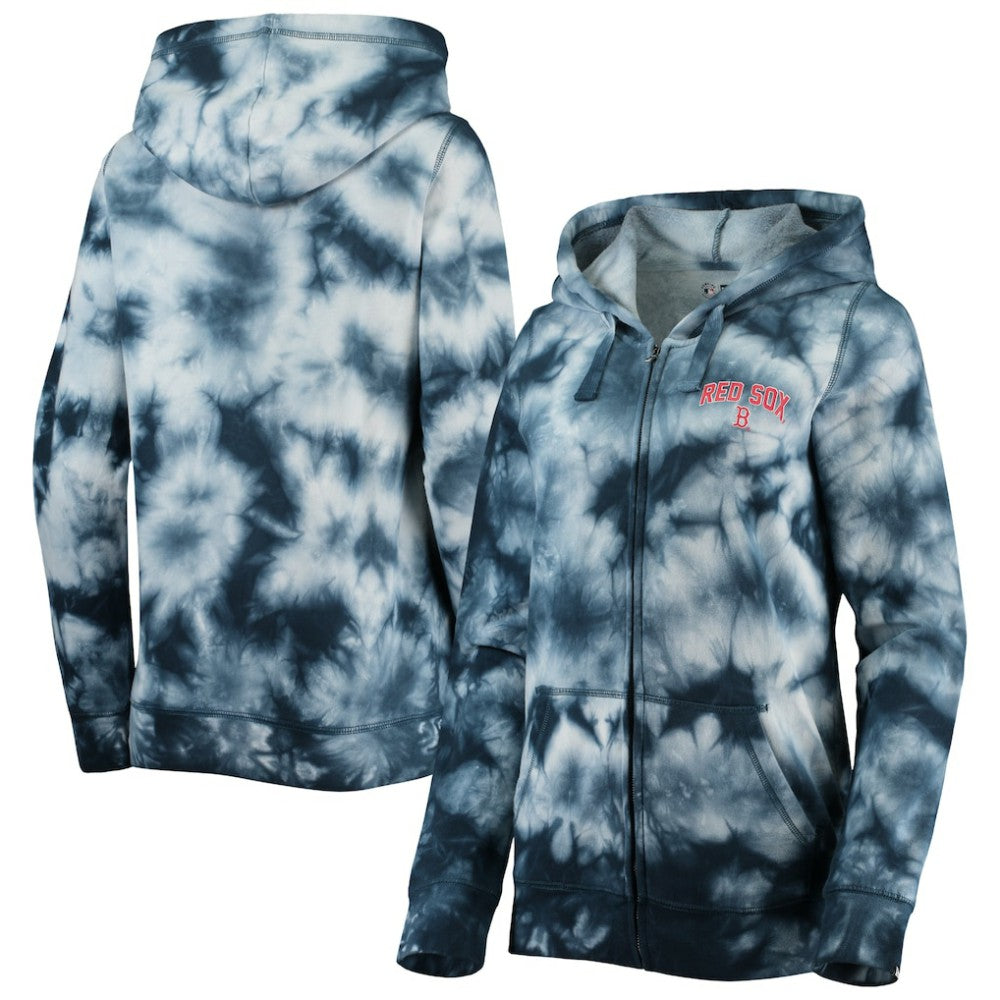 Boston Red Sox New Era Women's Tie-Dye Full-Zip Hoodie - Navy - New Era Sale