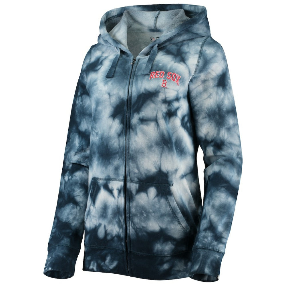Boston Red Sox New Era Women's Tie-Dye Full-Zip Hoodie - Navy - New Era Sale
