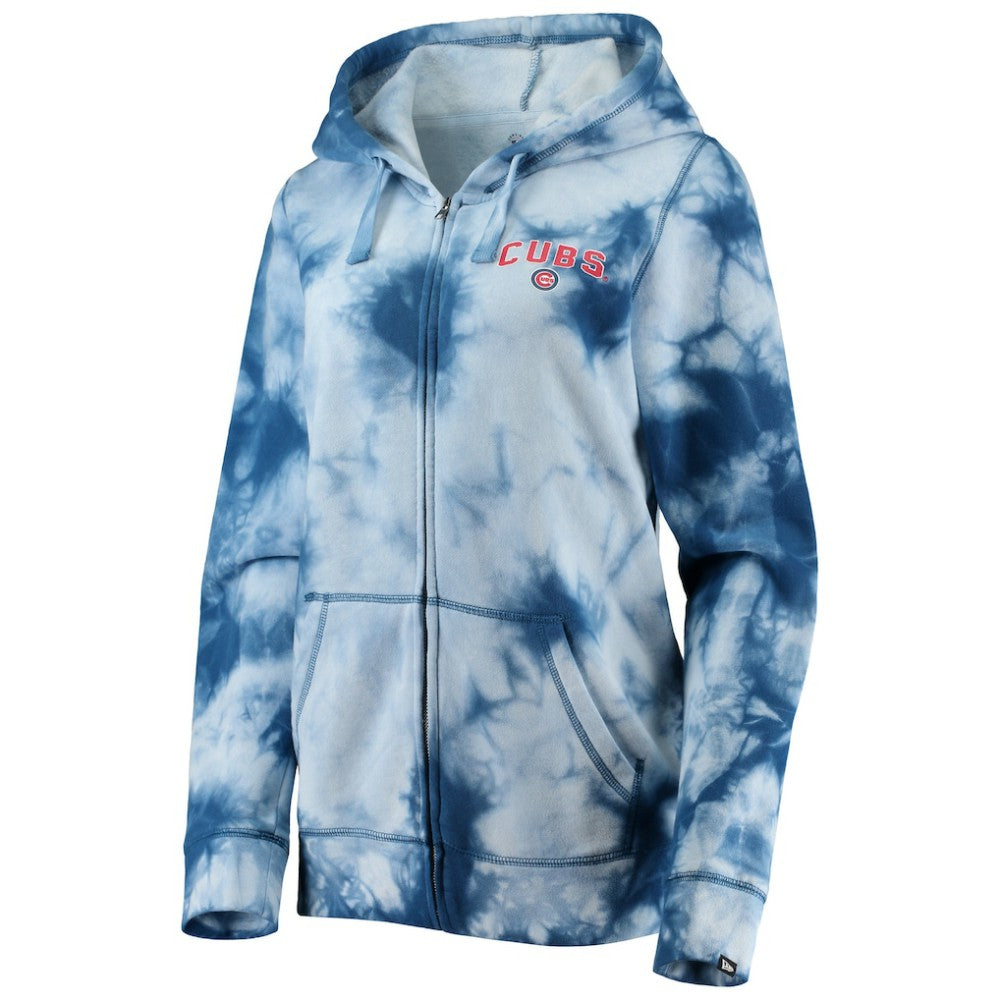 Chicago Cubs New Era Women's Tie-Dye Full-Zip Hoodie - Royal - New Era Discount