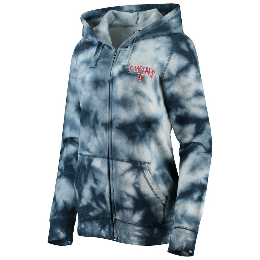 Minnesota Twins New Era Women's Tie-Dye Full-Zip Hoodie - Navy - New Era Discount