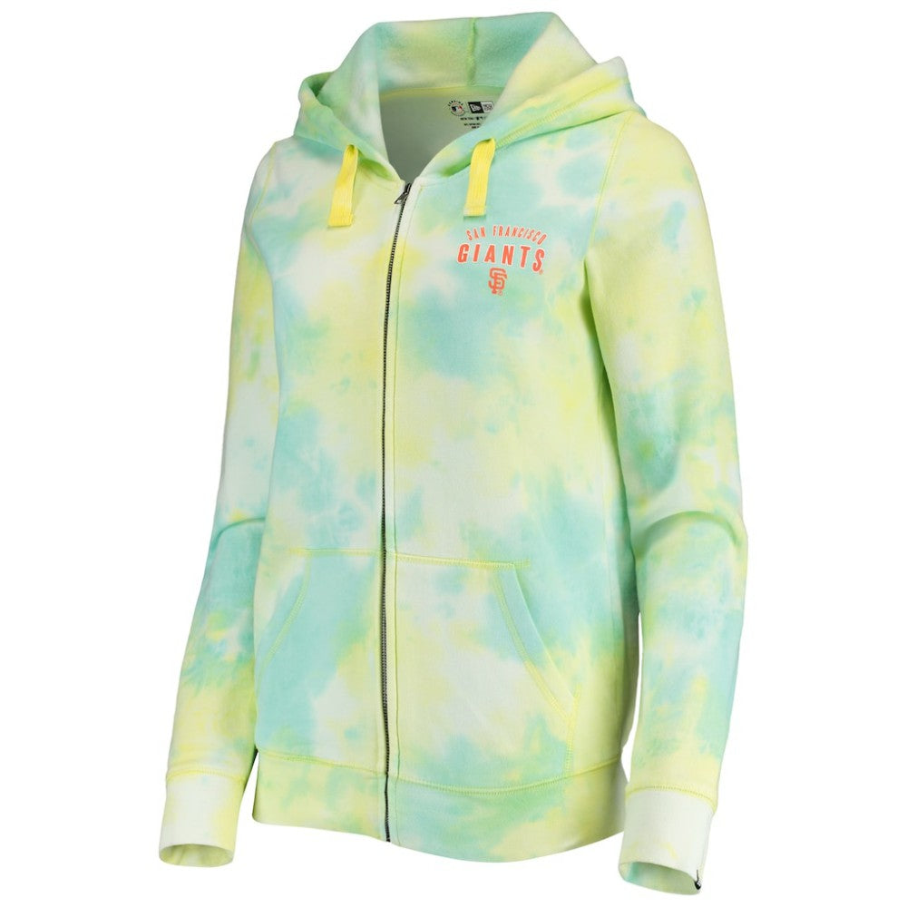 San Francisco Giants New Era Women's Tie-Dye Full-Zip Hoodie - White - New Era on Sale