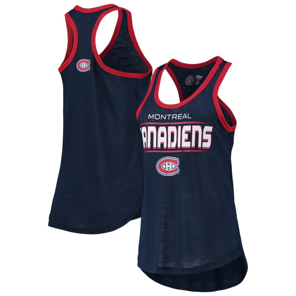 Montreal Canadiens G-III Sports by Carl Banks Women's Showdown Slub Racerback Tank Top - Navy - NHL 4685589