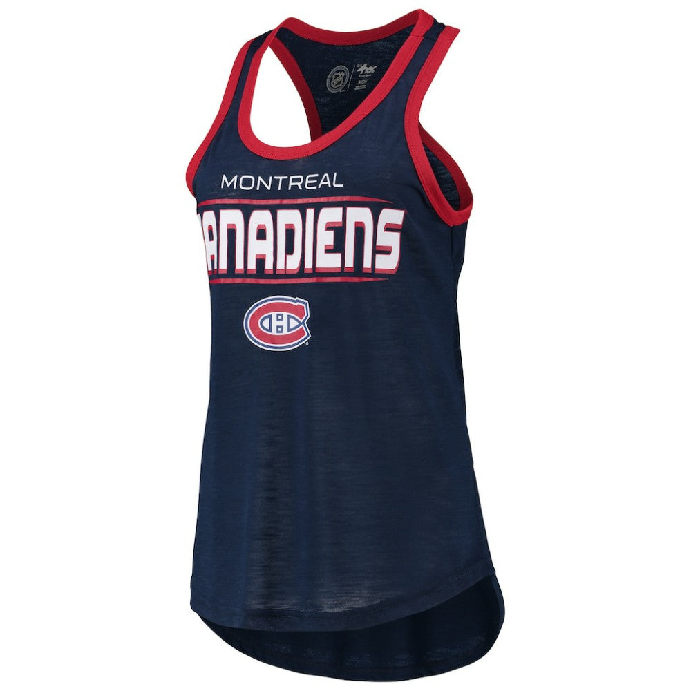Montreal Canadiens G-III Sports by Carl Banks Women's Showdown Slub Racerback Tank Top - Navy - NHL 4685589