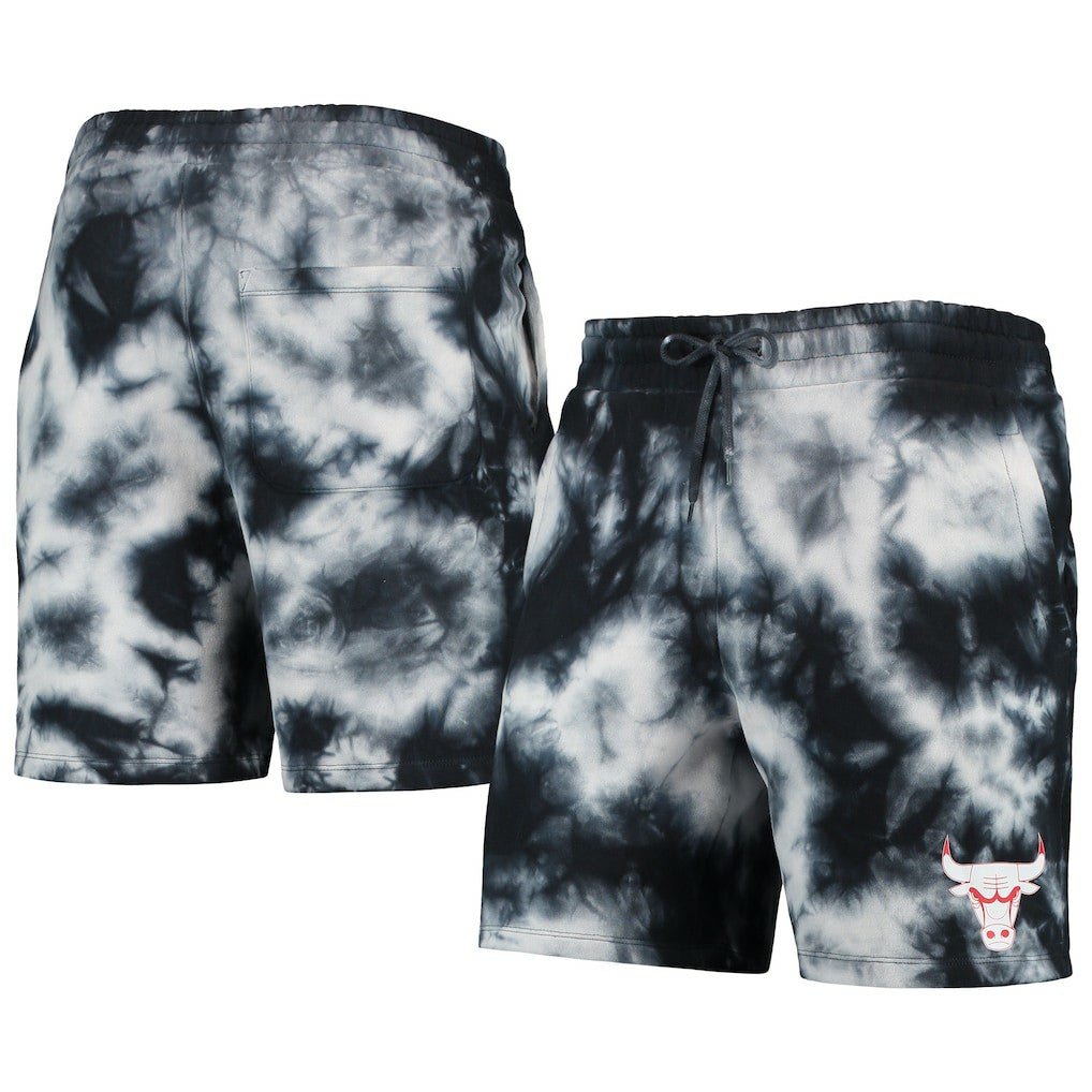 Chicago Bulls Fleece Tie-Dye Shorts Black | New Era US