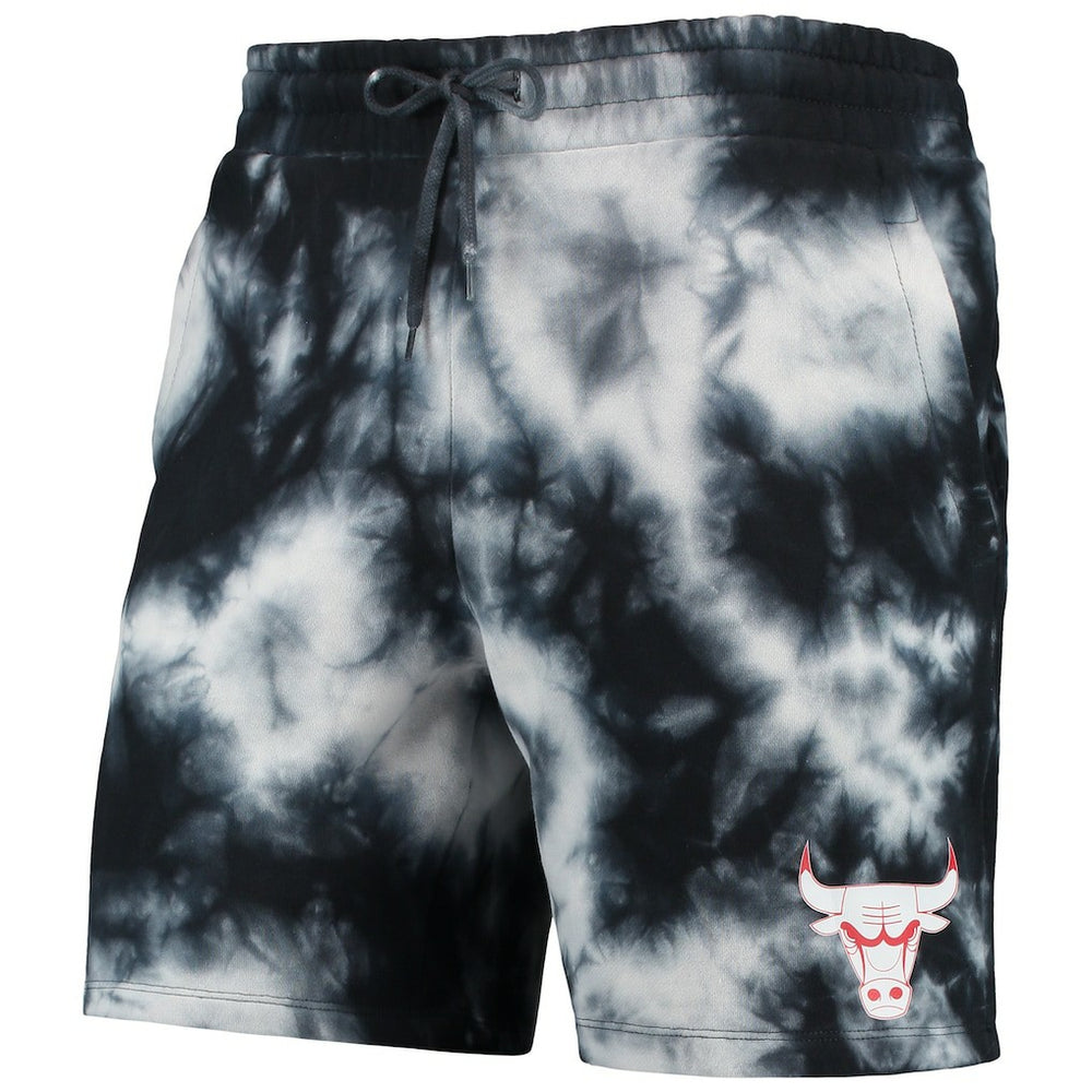 Chicago Bulls Fleece Tie-Dye Shorts Black | New Era US