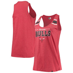 Chicago Bulls Women's Scoop-Neck Racerback Tank Top for sale Heathered Red | New Era discount